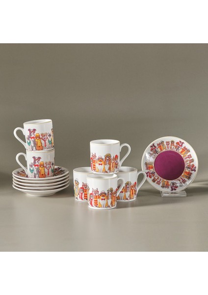 Latli 6 Kişilik Kahve Fincan Takımı 80 ml