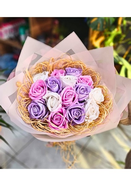 🌷pembe & Lila Aşk Masalı Buketi 🌸 Yapay Kadife Gül Söz Nişan Teklif Buketi, Sevgiliye Eşe Özel Gün Hediyesi fiyatları