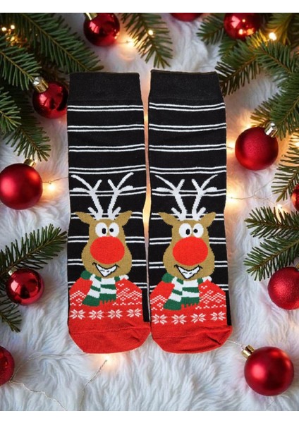 - Yılbaşı Temalı Unisex Çorap – Desenli Özel Tasarım (Hediye Paketli)