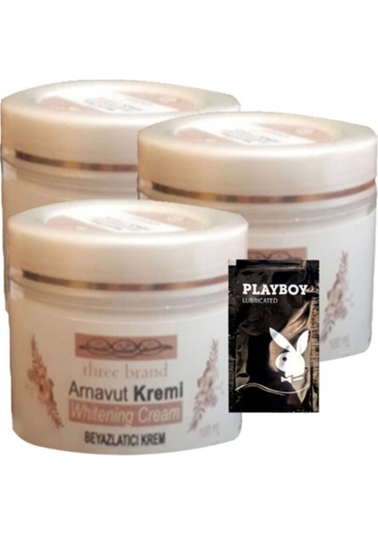 Süper Three Brand Arnavut Kremi 100 ml 3x Adet Whitens Cream Antikara Kremi + 1 Adet Jel Hediye