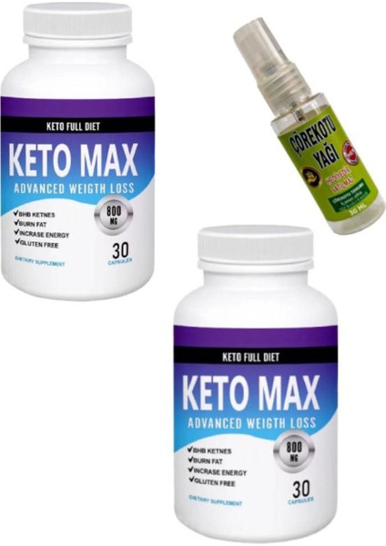 Keto Max Destekleyici Ürün 30'lu x 2 Adet + Masaj Yağı 30 ml
