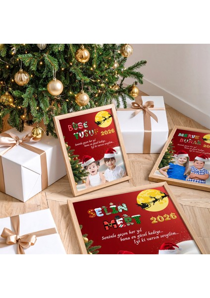 Yılbaşı Temalı Kişiye Özel Çocukluk Birleştirme Tablosu, Yılbaşı Hediyesi, Sevgiliye Hediye modelleri