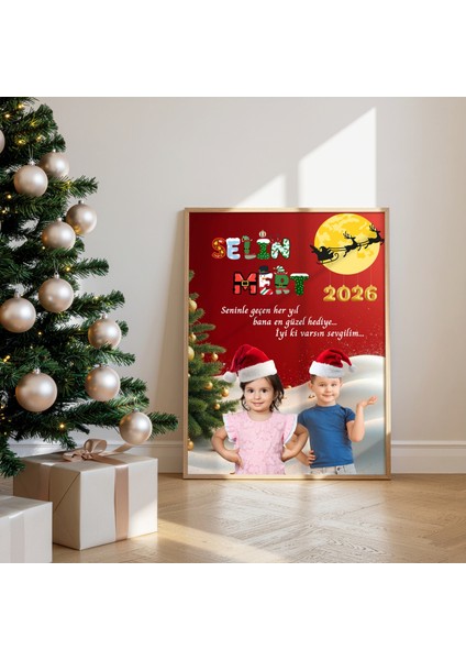 Yılbaşı Temalı Kişiye Özel Çocukluk Birleştirme Tablosu, Yılbaşı Hediyesi, Sevgiliye Hediye fırsatları
