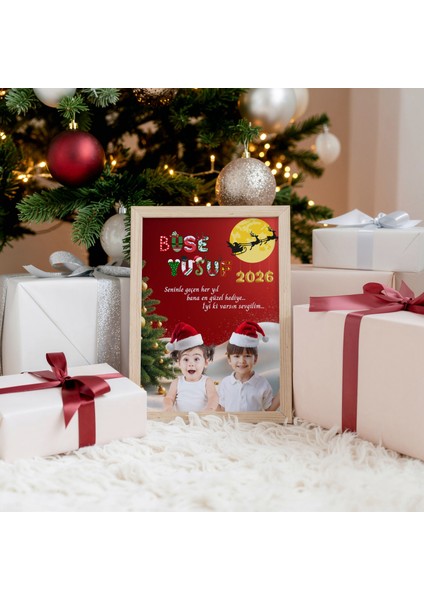 Yılbaşı Temalı Kişiye Özel Çocukluk Birleştirme Tablosu, Yılbaşı Hediyesi, Sevgiliye Hediye indirimleri