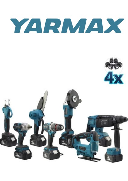 8'li Set Somun Sıkma - Dekupaj - Taşlama - Vidalama - Hilti - Dal Budama - Dal Kesme ...