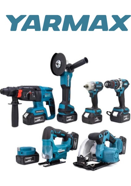 Yedili Set Power Bank&led Kırıcı Delici Matkap Avuç Taşlama Somun Sıkma Vidalama Sunta Kesme modelleri