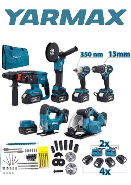 Yedili Set Power Bank&led Kırıcı Delici Matkap Avuç Taşlama Somun Sıkma Vidalama Sunta Kesme fırsatları