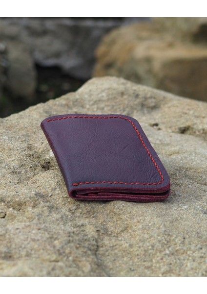 Minimalist Deri Erkek Kartlık - Hakiki Dana Derisi - El Işçiliği