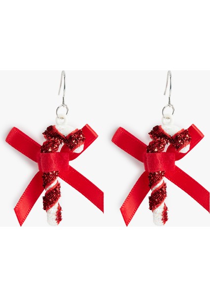 Fiyonklu Pullu Yılbaşı Küpe