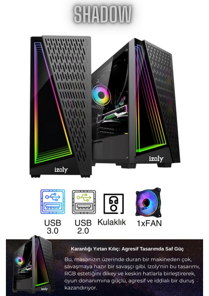 Ocean X i5-4570 16GB 512GB SSD RX550 4GB 24'' Oyuncu Masaüstü Bilgisayarı fırsatları