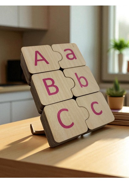 Türkçe Alfabe Eşleme, 29 Harf, Pembe, Ahşap Alfabe Puzzle, Montessori Büyük Küçük Harf Bulmaca Oyunu fiyatları