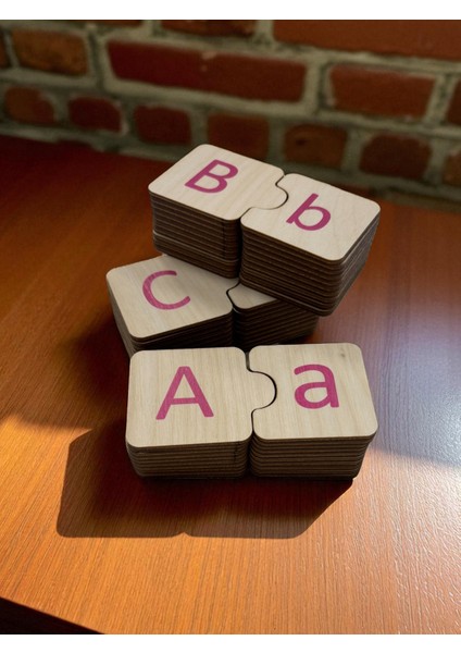 Türkçe Alfabe Eşleme, 29 Harf, Pembe, Ahşap Alfabe Puzzle, Montessori Büyük Küçük Harf Bulmaca Oyunu modelleri