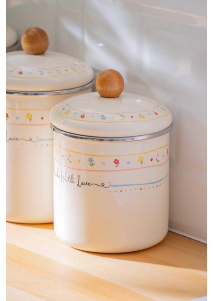 7712 Made With Love Emaye 3 Lü Kavanoz Takımı fiyatları