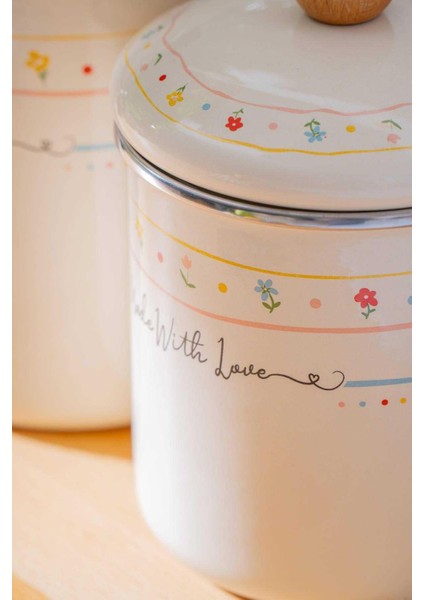 7712 Made With Love Emaye 3 Lü Kavanoz Takımı fırsatları