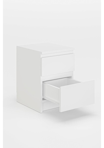 Derinkuyu 2 Çekmeceli Komodin Yatak Odası Bebek Odası Beyaz indirimleri