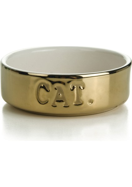 Mtxdpn Beeztees Kedi Mama Su Kabı, Seramik, Altın Sarı, 11,5cm, 300ML