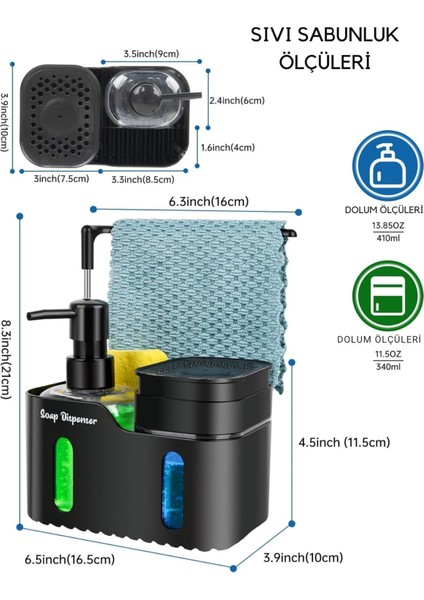 4'ü 1 Arada Sabunluk Süngerlik Deterjanlık Bez Askılı Mutfak Tezgahı Organizeri indirimleri