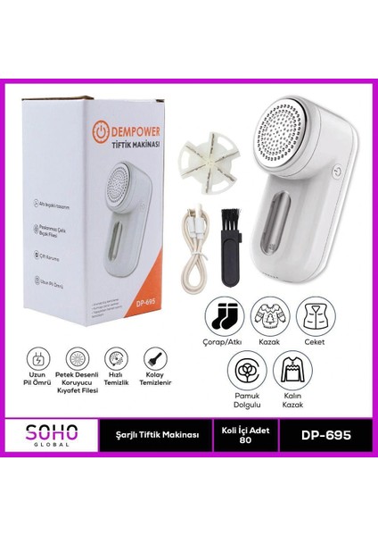 Şarjlı Tiftik Beyaz