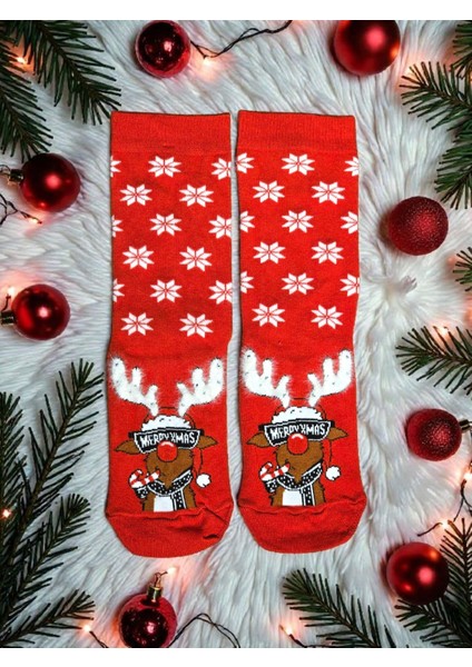 - Yılbaşı Temalı Unisex Çorap – Desenli Özel Tasarım (Hediye Paketli)