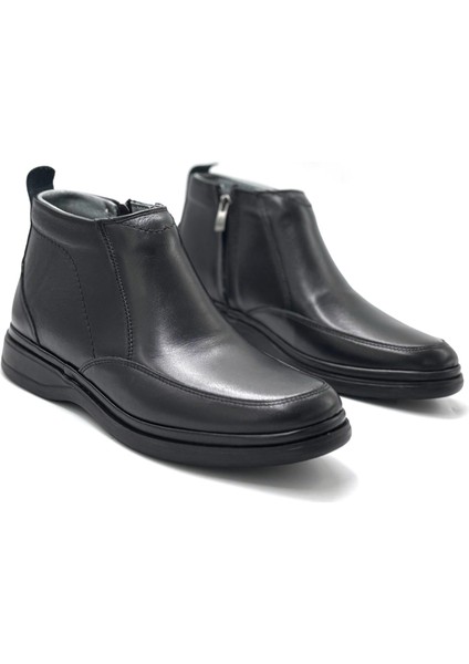 Reynosa Hakiki Deri Fermuarlı Günük Confort Erkek Ayakkabı Siyah modelleri