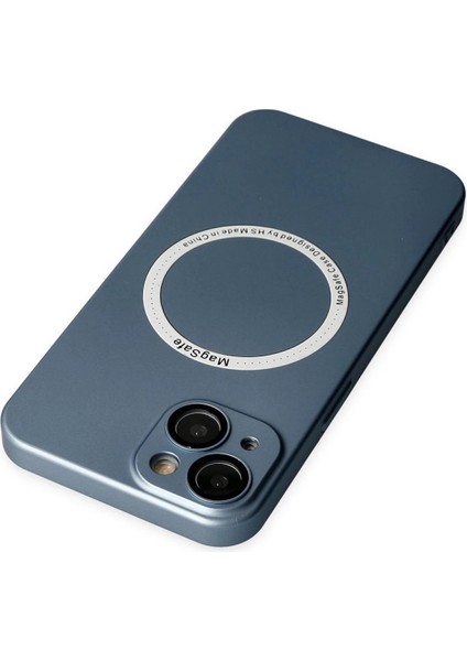 MYT09 iPhone 14 Plus Kılıf Jack Magneticsafe Lens Silikon - Sierra Blue indirimleri