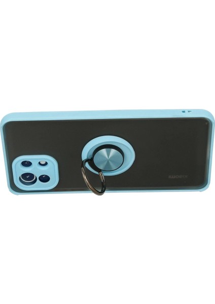 MYT09 Xiaomi Mi 11 Lite Kılıf Montreal Yüzüklü Silikon Kapak - Buz Mavi modelleri