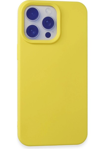 MYT09 iPhone 15 Pro Max Kılıf Nano Içi Kadife Silikon - Sarı