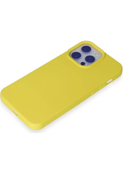 MYT09 iPhone 15 Pro Max Kılıf Nano Içi Kadife Silikon - Sarı fırsatları