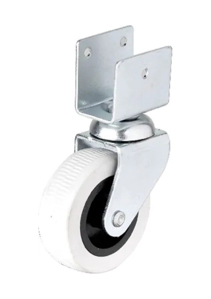 324 - 50X20 mm Gri Kısa U Tablalı Teker 4 Adet