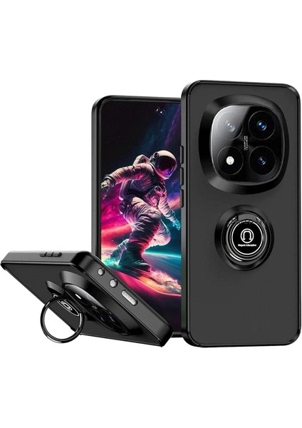 MYT09 Xiaomi Redmi Note 14 Pro Plus Kılıf Montreal Yüzüklü Silikon Kapak - Siyah