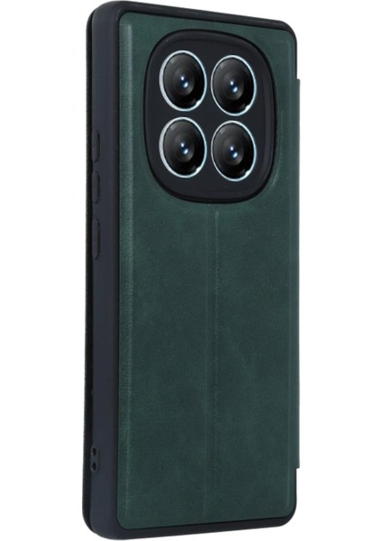 MYT09 Xiaomi Redmi Note 14 Pro 5g Kılıf Flip Cover - Koyu Yeşil modelleri