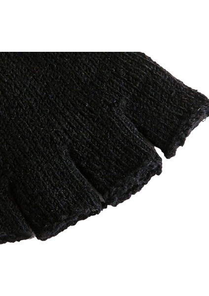 Siyah Parmaksız Kesik Yarım Parmak Kışlık Örme Triko Eldiven modelleri
