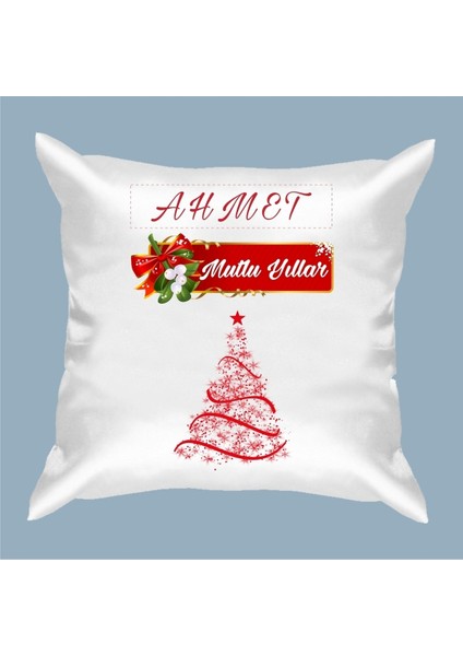 Kişiye Özel Isim ve Yılbaşı Yazılı Yastık, Mutlu Yıllar Hediye, Beyaz Renk fiyatları