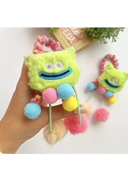 Sevimli Canavar Lastik Toka – Renkli Ponponlu, Peluş Desenli, 1 Adet Gönderim