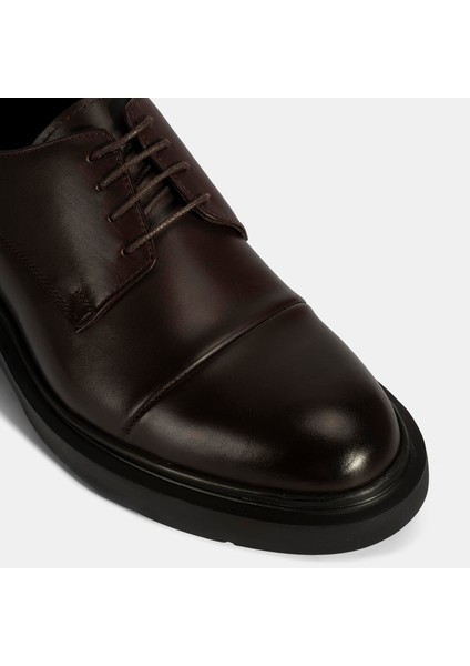 Erkek Kahve Bağcıklı Deri Klasik Ayakkabı
