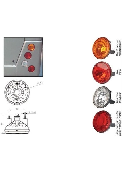 Stop Tekli Ask Daıresel Geri Vites 24V Temsa Prestij Otokar Doruk Güleryüz (50AD)