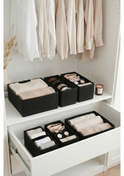 6'lı Çekmece Dolap Içi Düzenleyici Saklama Kutusu Organizer Set modelleri