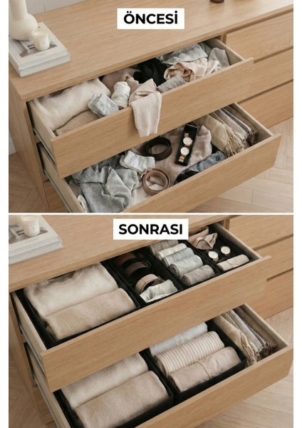 6'lı Çekmece Dolap Içi Düzenleyici Saklama Kutusu Organizer Set fırsatları