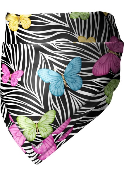 Zebra & Kelebek Desenli Bandana Fular modelleri