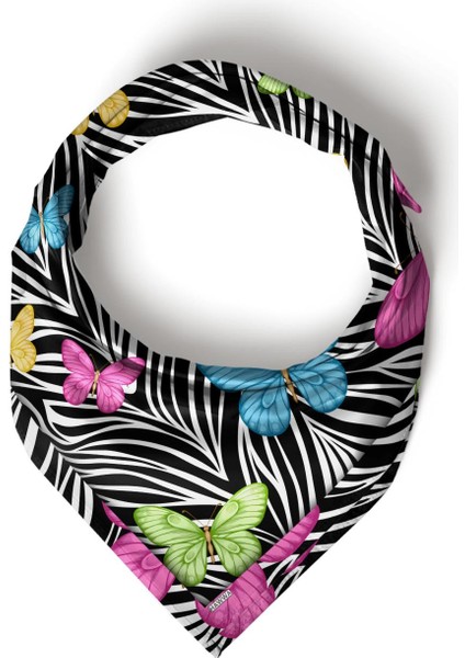 Zebra & Kelebek Desenli Bandana Fular fırsatları