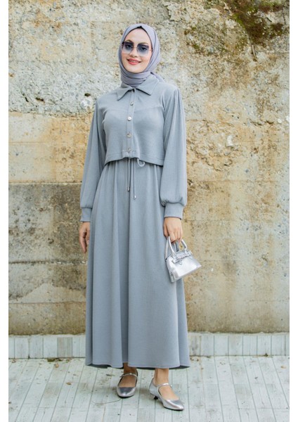 Missa Fitilli Ceket Jile Elbiseli Takım-Gri indirimleri