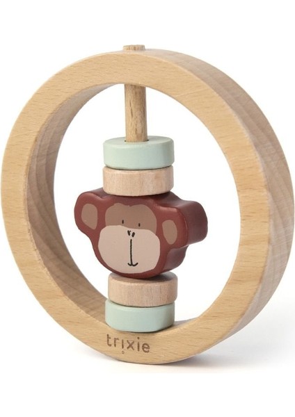 Ahşap Yuvarlak Çıngırak - Mr. Monkey