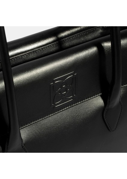 Kadın Siyah Monogram Baskılı Deri Omuz Çantası fırsatları