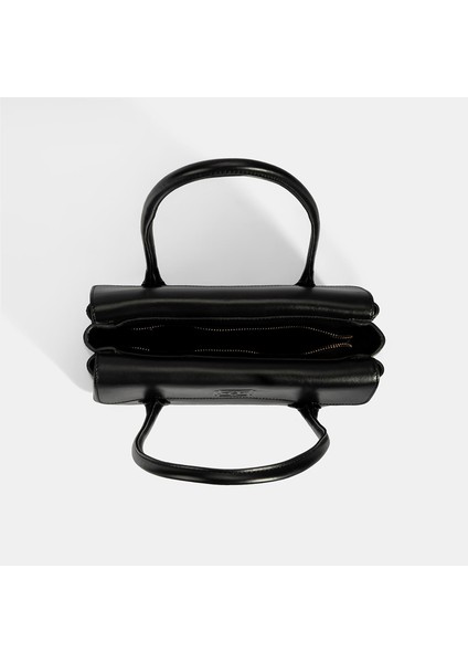 Kadın Siyah Monogram Baskılı Deri Omuz Çantası indirimleri