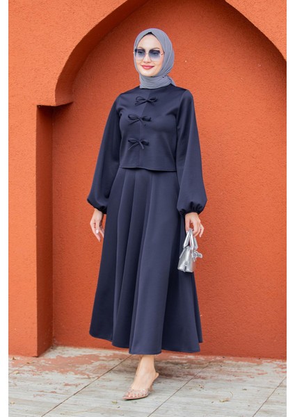 Fiyonk Detaylı Pufy Dalgıç Etek Bluz Takım-Laci fırsatları