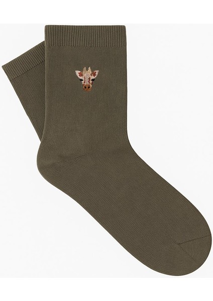 Zürafa Bambu Çorap - Haki
