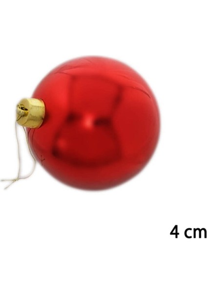 Kırmızı 12 Adet Yılbaşı Süsleri, 4cm, Parlak ve Şık Dekorasyon Için Ideal fiyatları