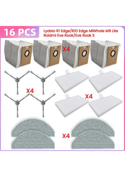 Lydsto R1 Edge Parçaları Için Toz Torbası Hepa Filtre Toz Torbası Yan Fırça (Yurt Dışından)