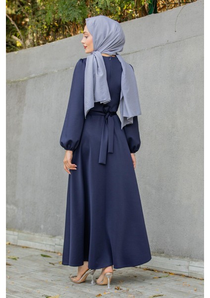 Luvi Pufy Dalgıç Balon Kollu Elbise-Laci fırsatları