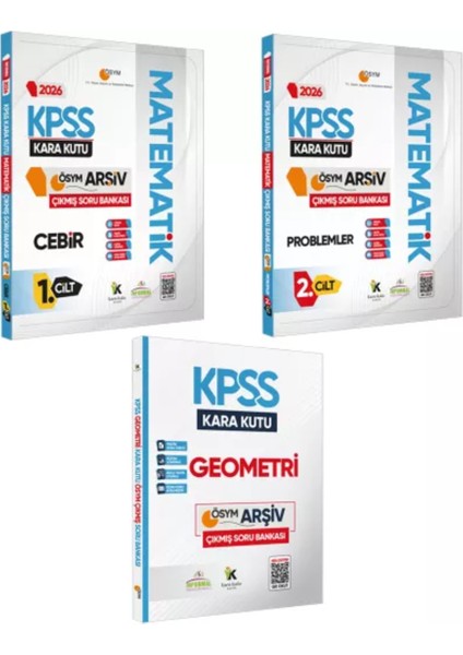 2026 Kpss Kara Kutu Matematik 1.-2.cilt ve Geometri 3lü Ösym Çıkmış Soru Bankası Konu Özetli Çözümlü